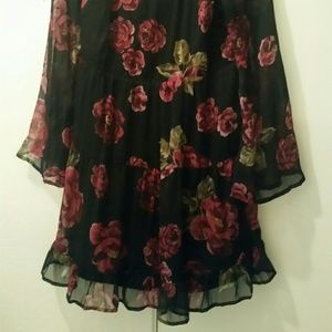 NWT BEAUTIFUL BLACK CHIFFON ABOVE KNEE DRESS